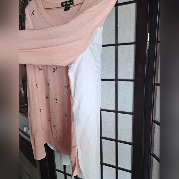 Pink Detail 2 in One Sweater Blouse - Picture 5 of 8